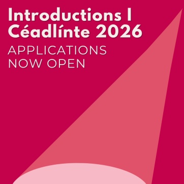 Image by Poetry Ireland. text reads: Introductions / Céadlínte 2026 Applications Now Open