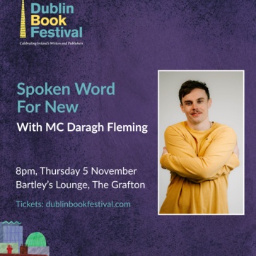 Dublin Book Festival Poster with a photo of Daragh Fleming