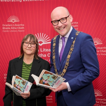 Dublin Literary Award Winner Ali Smith with Ray McAdam, Lord Mayor of Dublin