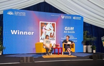 Ali Smith and Belinda McKeon on stage at the International Literature Festival Dublin